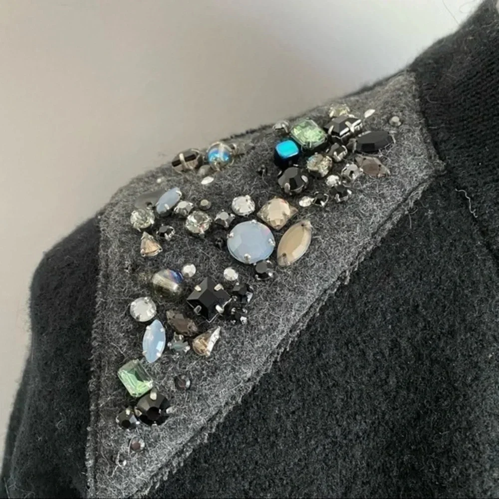J. Crew • Merino Wool Beaded Shoulder Sweater